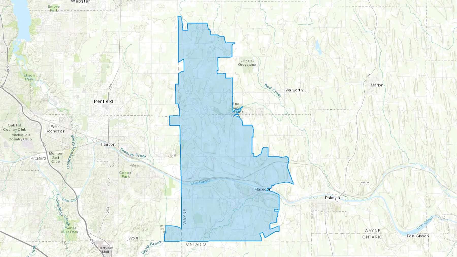 Macedon, NY Cash heating Oil delivery map Map of the COD Fuel Oil delivery service area for Macedon, NY