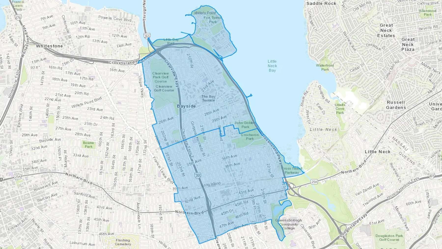 Bayside, NY Cash heating Oil delivery map Map of the COD Fuel Oil delivery service area for Bayside, NY