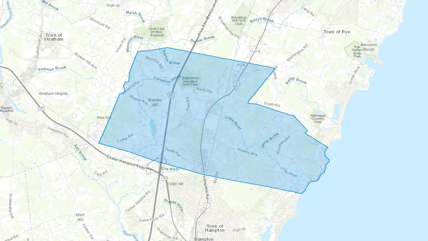 North Hampton, NH Cash heating Oil delivery map Map of the COD Fuel Oil delivery service area for North Hampton, NH