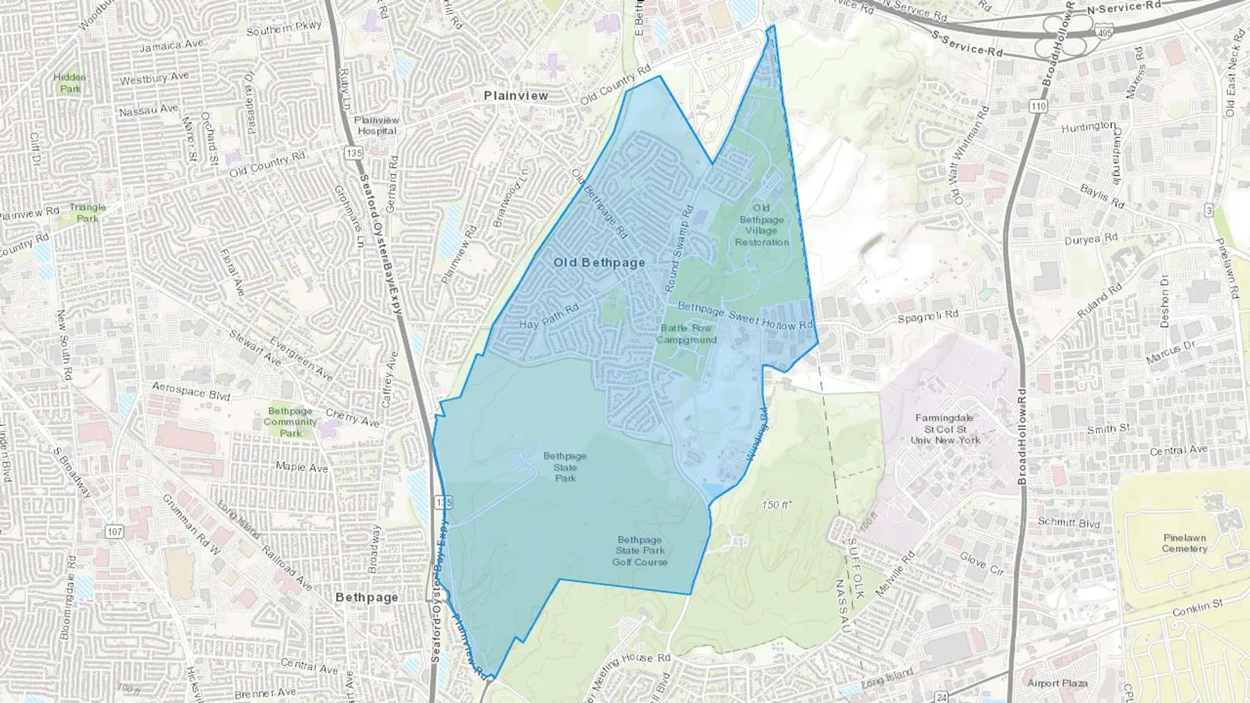 Old Bethpage, NY Cash heating Oil delivery map Map of the COD Fuel Oil delivery service area for Old Bethpage, NY