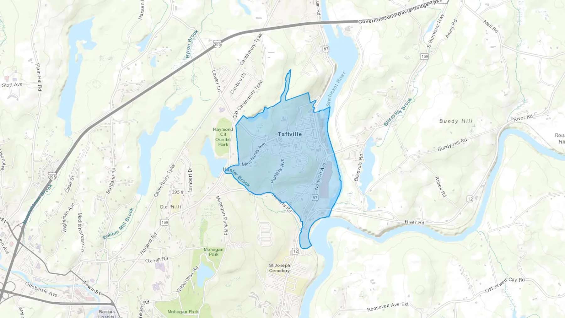 Taftville, CT Cash heating Oil delivery map Map of the COD Fuel Oil delivery service area for Taftville, CT