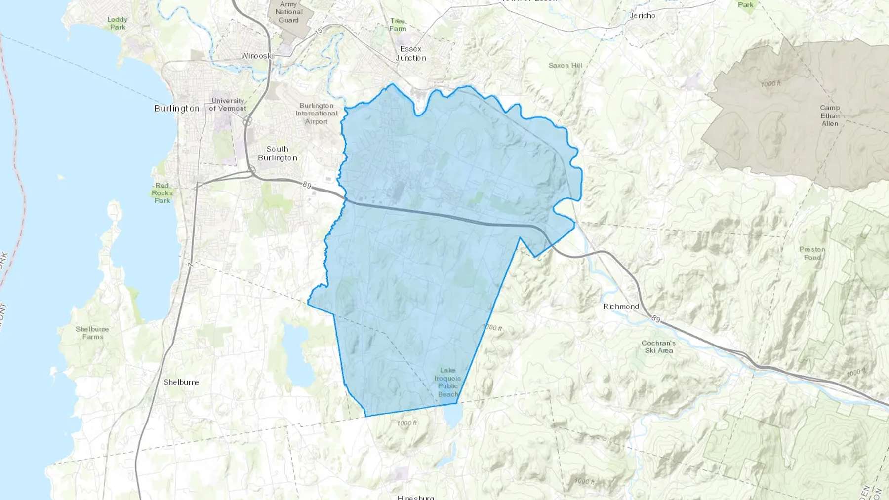 Williston, VT Cash heating Oil delivery map Map of the COD Fuel Oil delivery service area for Williston, VT