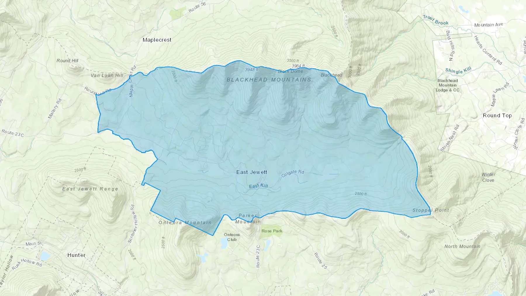 East Jewett, NY Cash heating Oil delivery map Map of the COD Fuel Oil delivery service area for East Jewett, NY