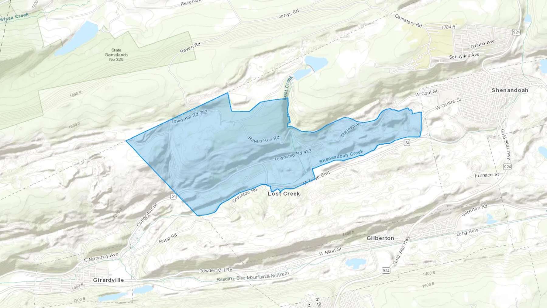 Lost Creek, PA Cash heating Oil delivery map Map of the COD Fuel Oil delivery service area for Lost Creek, PA