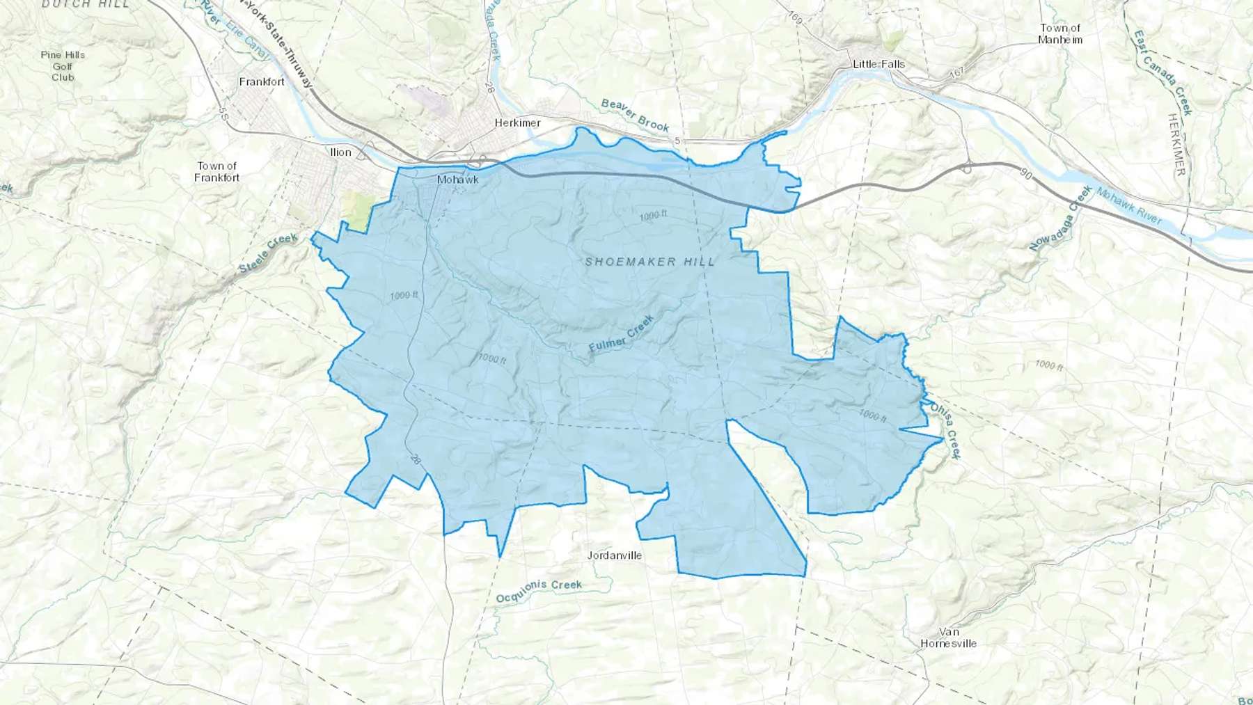 Mohawk, NY Cash heating Oil delivery map Map of the COD Fuel Oil delivery service area for Mohawk, NY