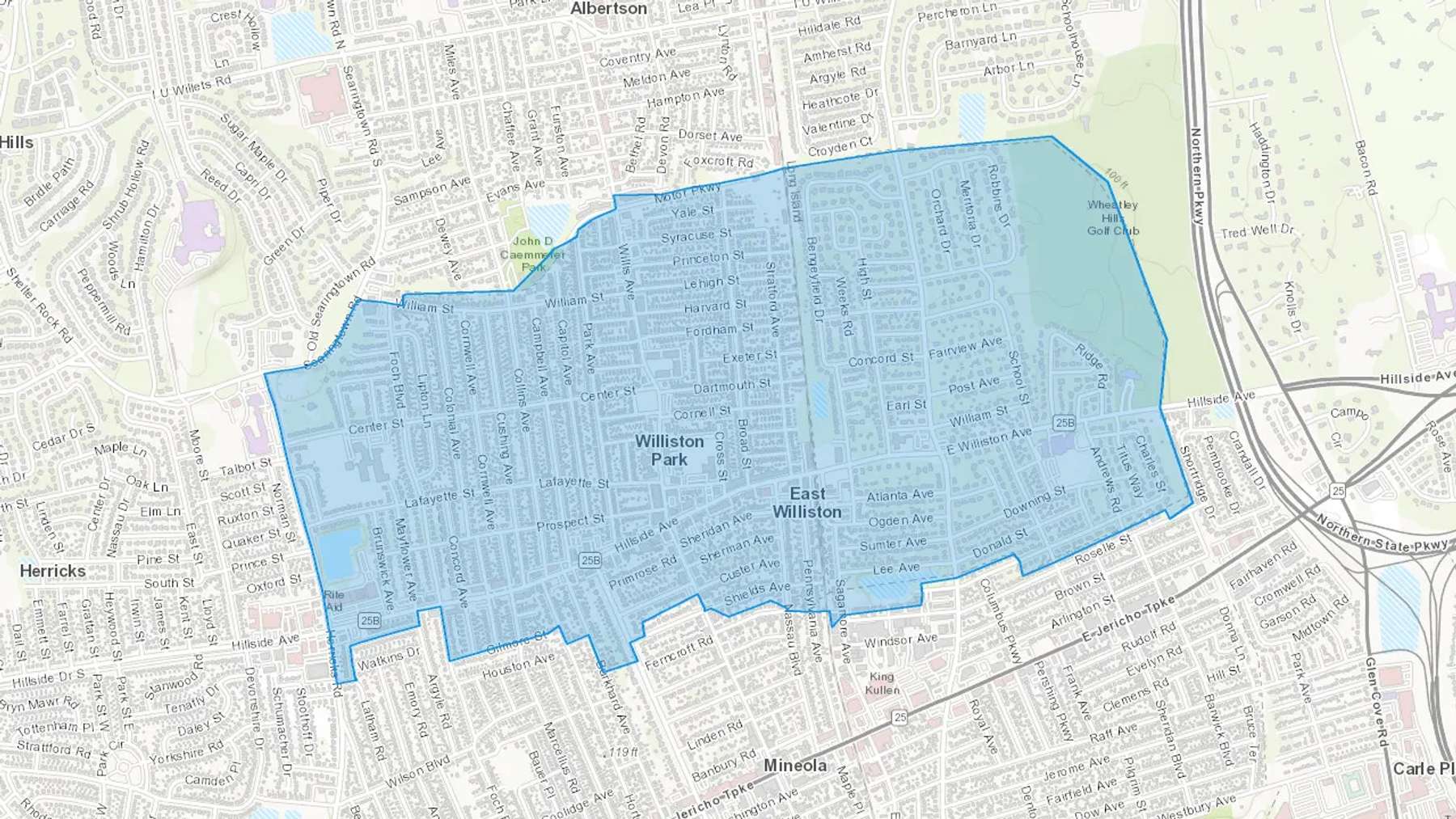 Williston Park, NY Cash heating Oil delivery map Map of the COD Fuel Oil delivery service area for Williston Park, NY