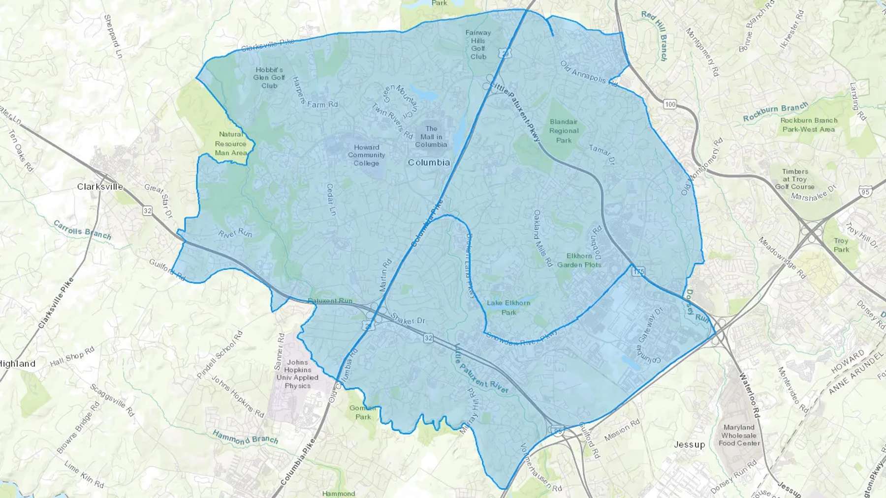 Columbia, MD Cash heating Oil delivery map Map of the COD Fuel Oil delivery service area for Columbia, MD