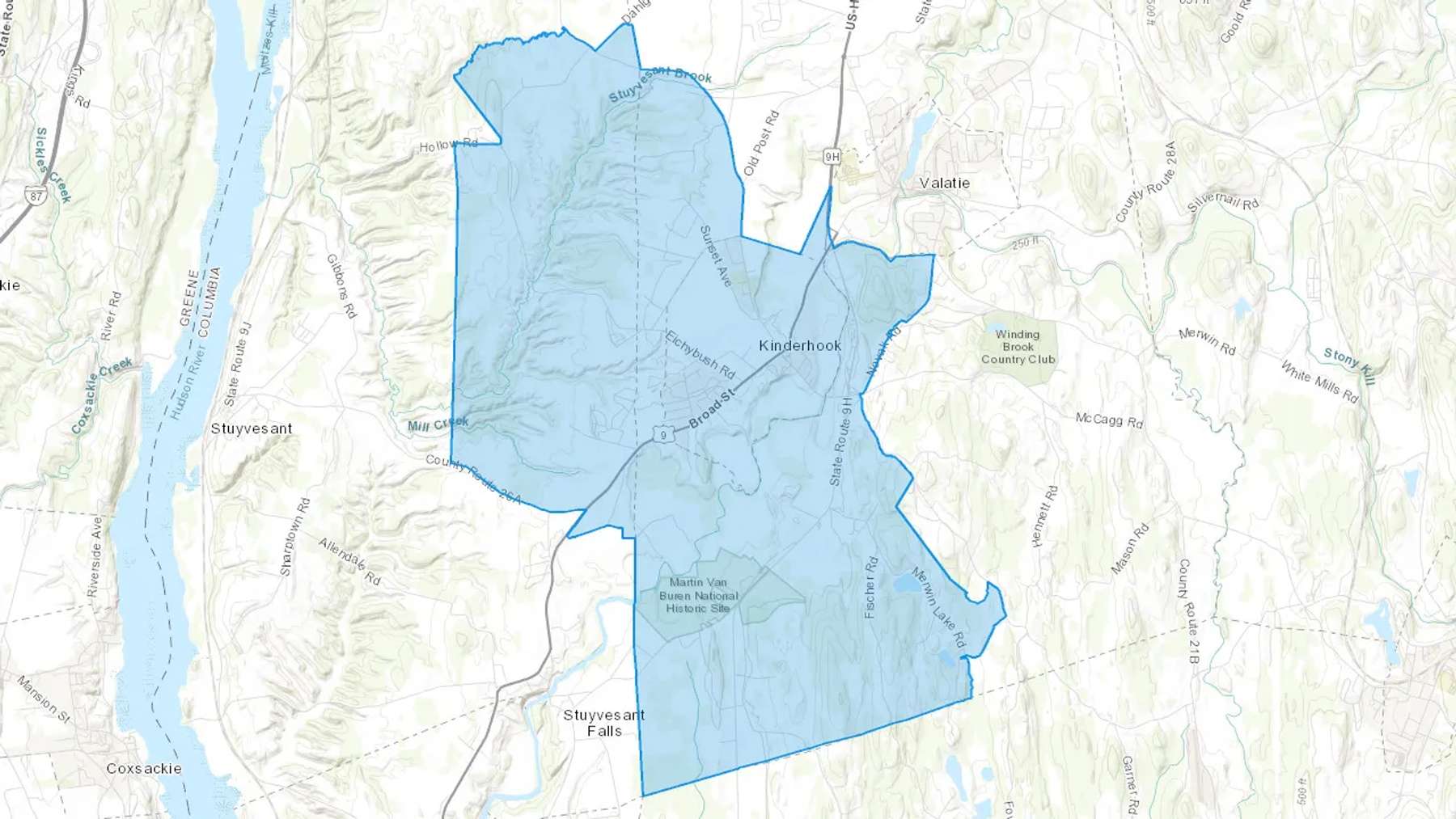 Kinderhook, NY Cash heating Oil delivery map Map of the COD Fuel Oil delivery service area for Kinderhook, NY
