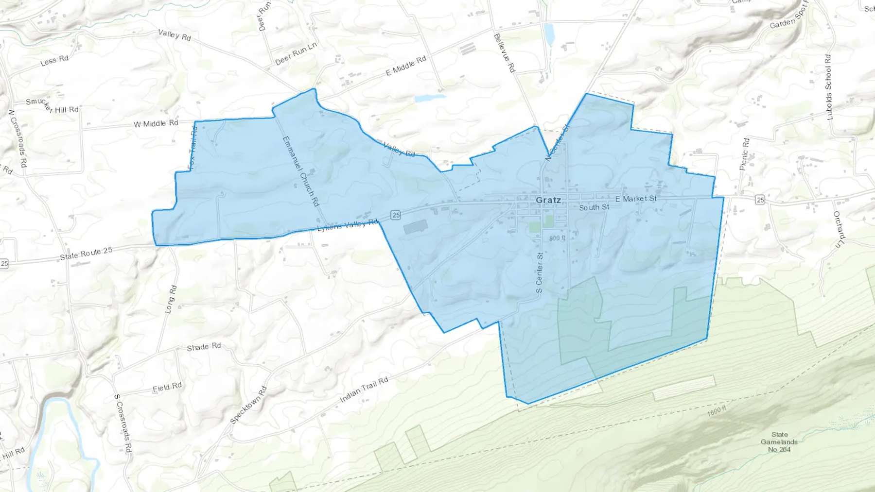 Lykens, PA Cash heating Oil delivery map Map of the COD Fuel Oil delivery service area for Lykens, PA