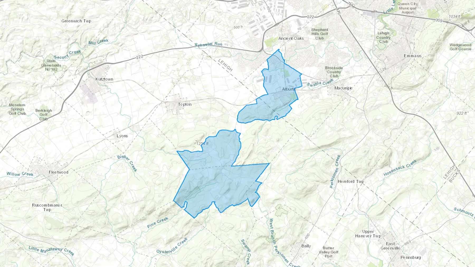 Alburtis, PA Cash heating Oil delivery map Map of the COD Fuel Oil delivery service area for Alburtis, PA