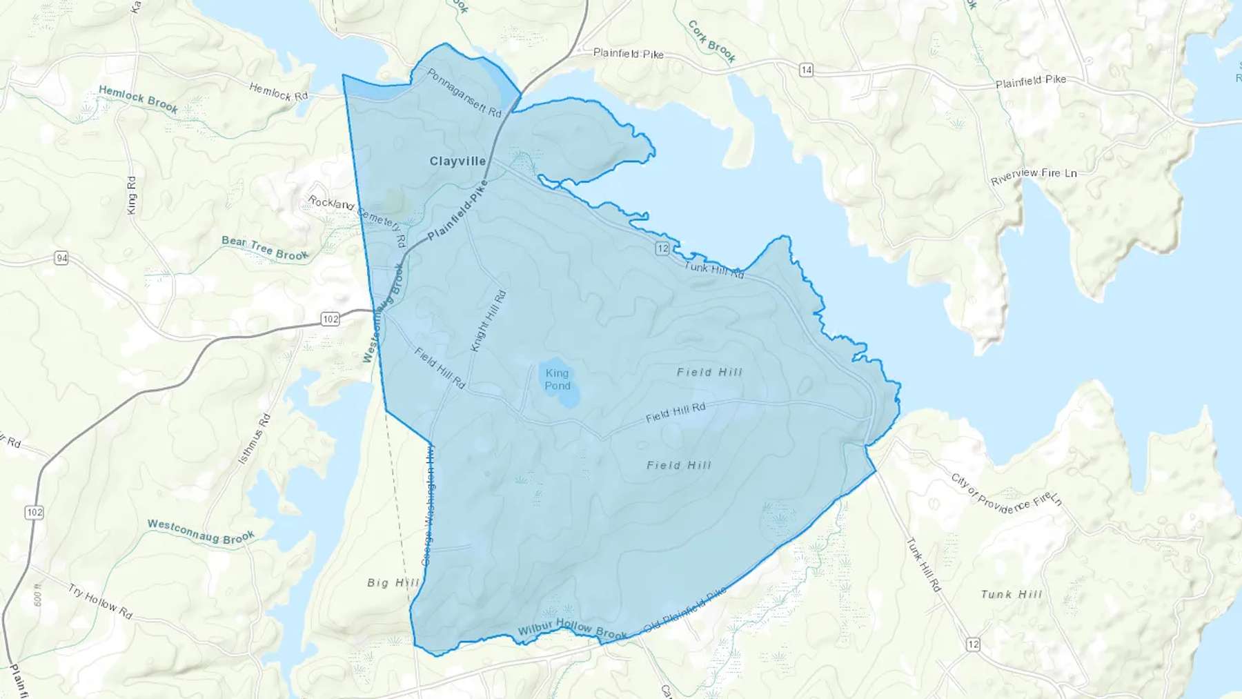 Clayville, RI Cash heating Oil delivery map Map of the COD Fuel Oil delivery service area for Clayville, RI