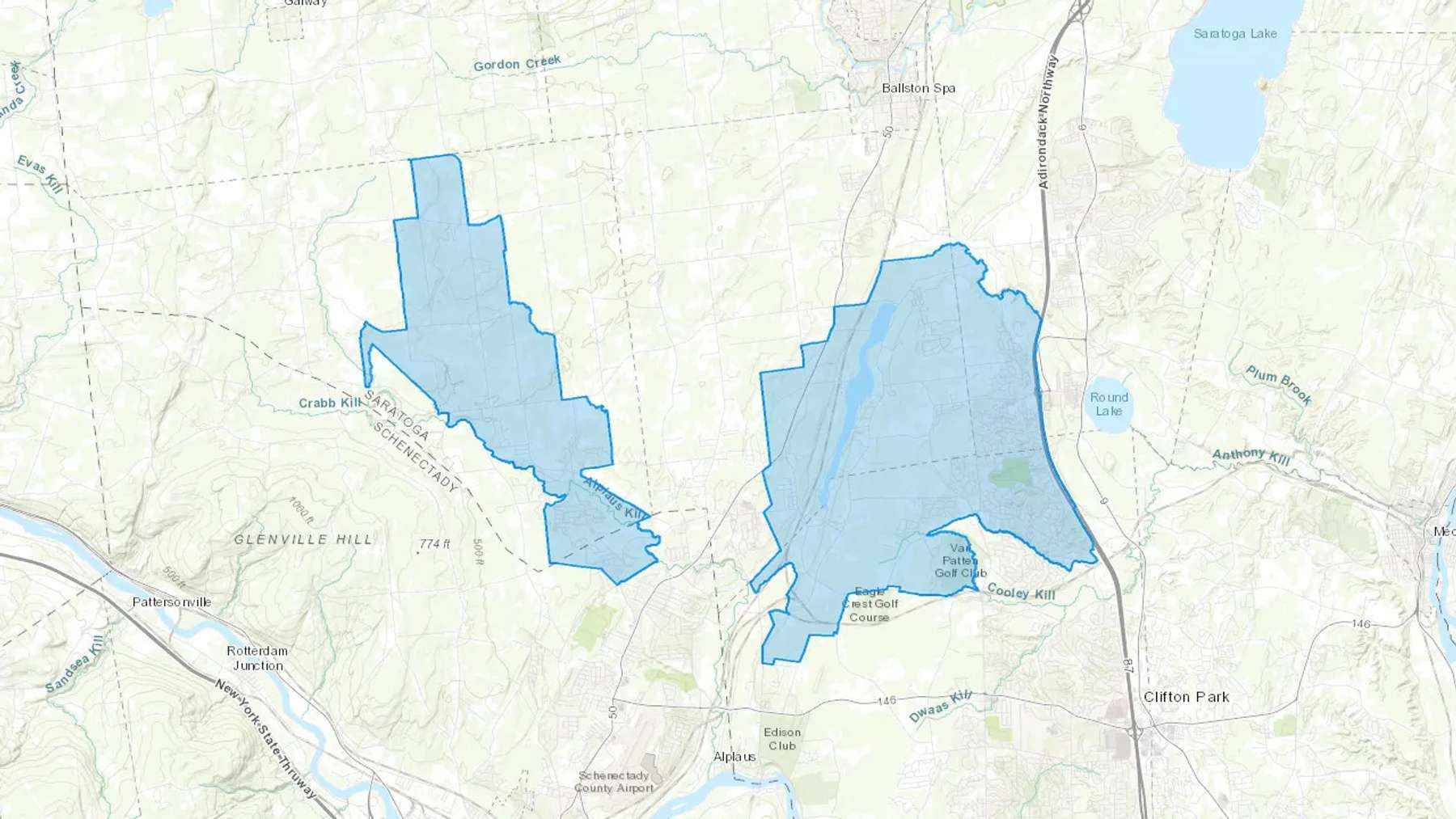 Ballston Lake, NY Cash heating Oil delivery map Map of the COD Fuel Oil delivery service area for Ballston Lake, NY