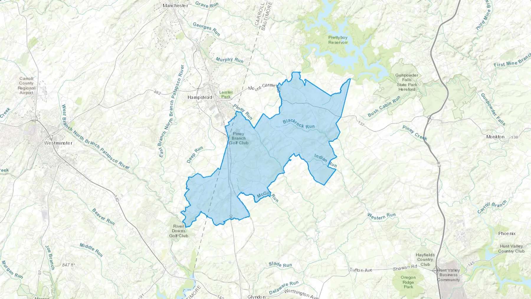 Upperco, MD Cash heating Oil delivery map Map of the COD Fuel Oil delivery service area for Upperco, MD
