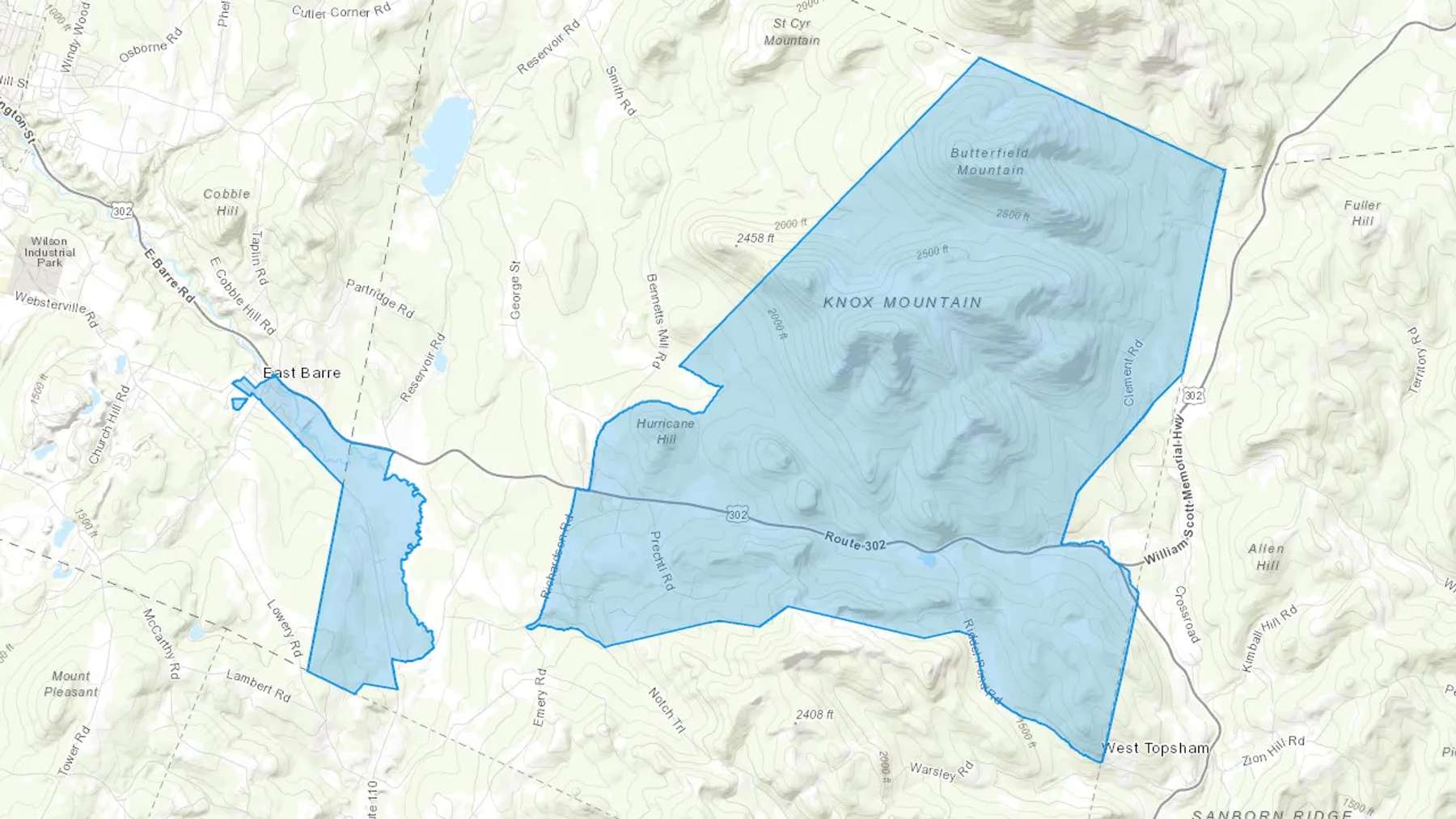 East Barre, VT Cash heating Oil delivery map Map of the COD Fuel Oil delivery service area for East Barre, VT