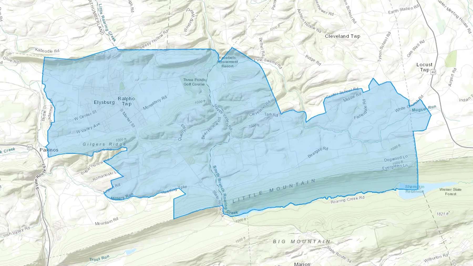 Numidia, PA Cash heating Oil delivery map Map of the COD Fuel Oil delivery service area for Numidia, PA