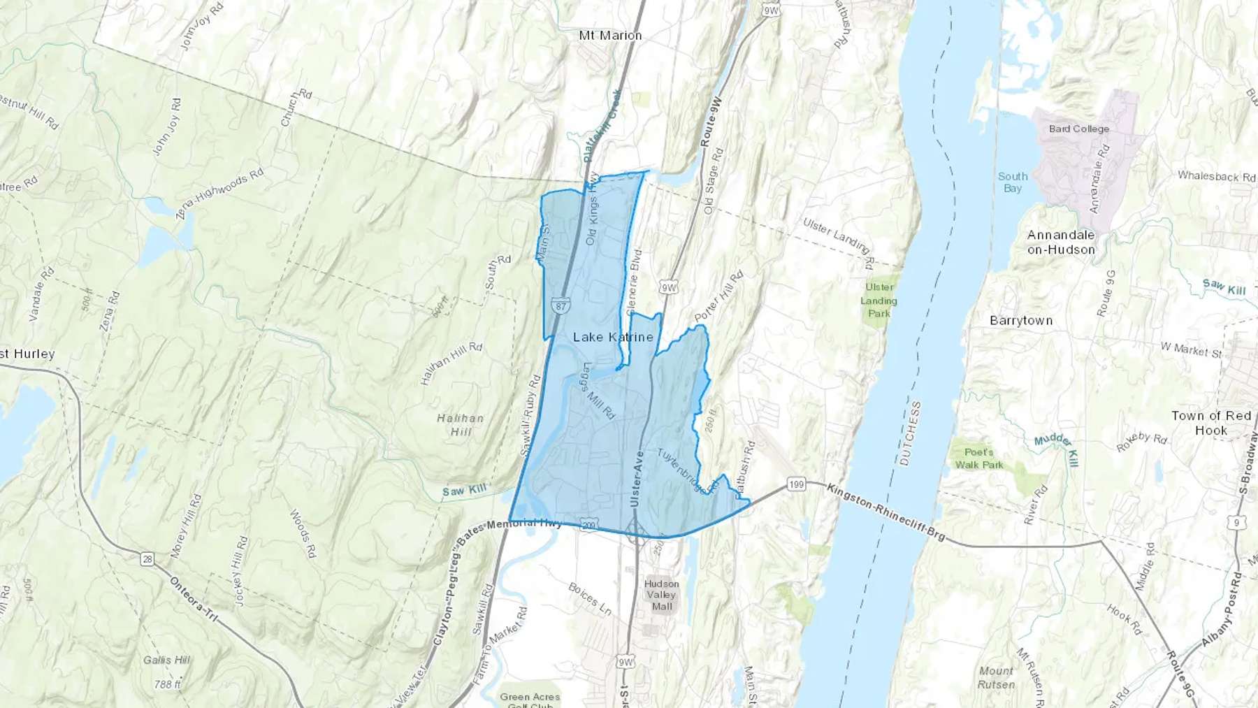 Lake Katrine, NY Cash heating Oil delivery map Map of the COD Fuel Oil delivery service area for Lake Katrine, NY