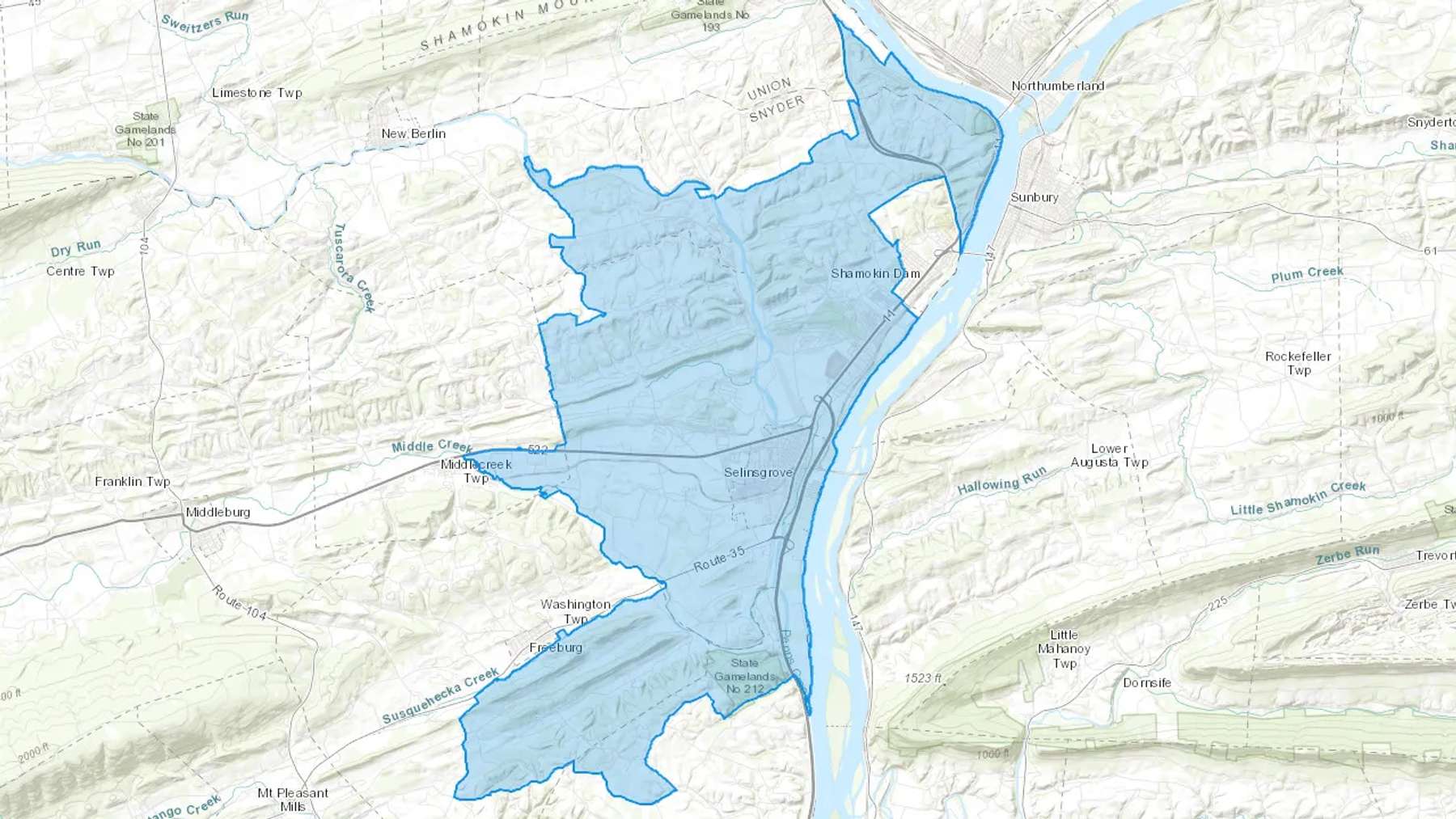 Hummels Wharf, PA Cash heating Oil delivery map Map of the COD Fuel Oil delivery service area for Hummels Wharf, PA