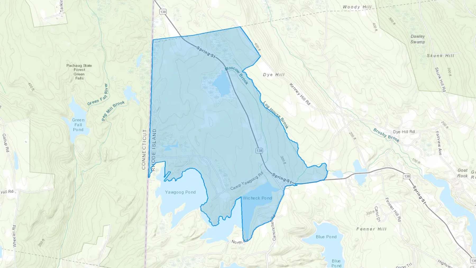 Rockville, RI Cash heating Oil delivery map Map of the COD Fuel Oil delivery service area for Rockville, RI
