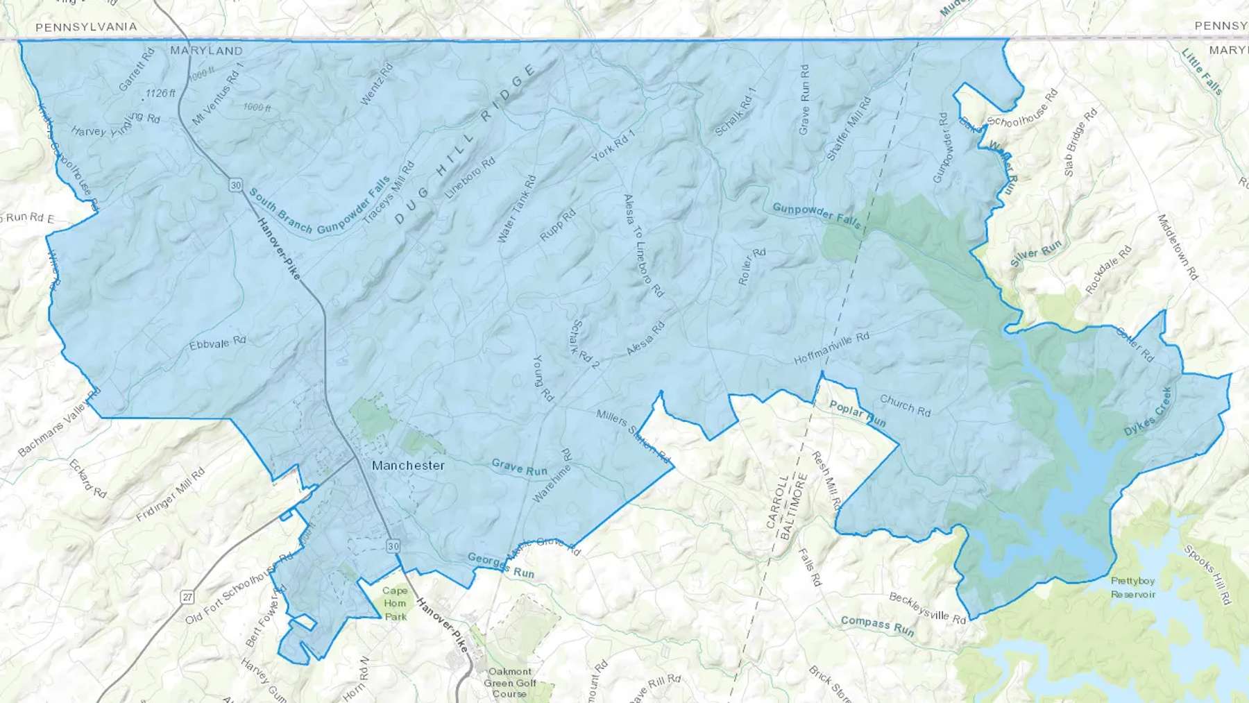 Lineboro, MD Cash heating Oil delivery map Map of the COD Fuel Oil delivery service area for Lineboro, MD