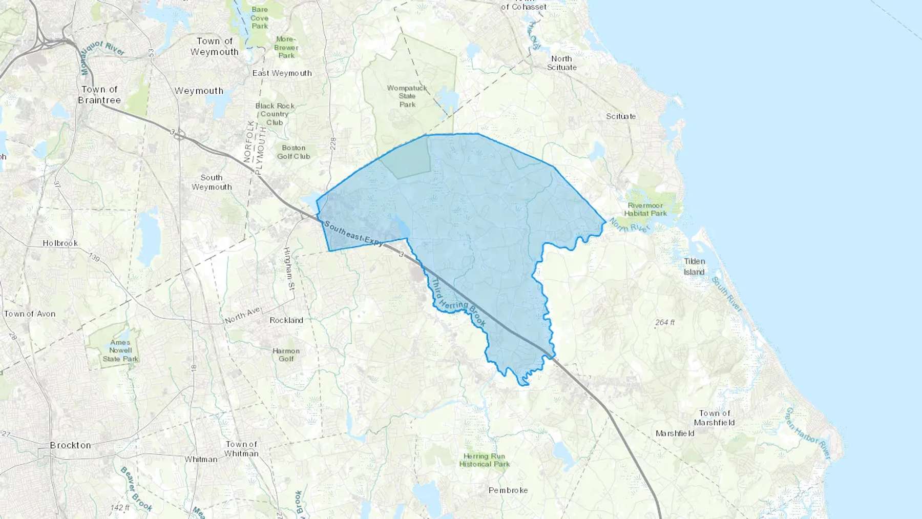 Norwell, MA Cash heating Oil delivery map Map of the COD Fuel Oil delivery service area for Norwell, MA