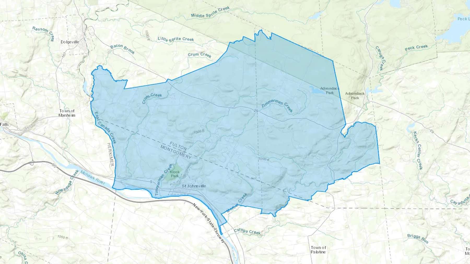 Saint Johnsville, NY Cash heating Oil delivery map Map of the COD Fuel Oil delivery service area for Saint Johnsville, NY