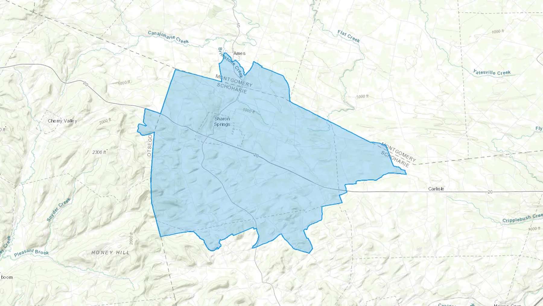 Sharon Springs, NY Cash heating Oil delivery map Map of the COD Fuel Oil delivery service area for Sharon Springs, NY