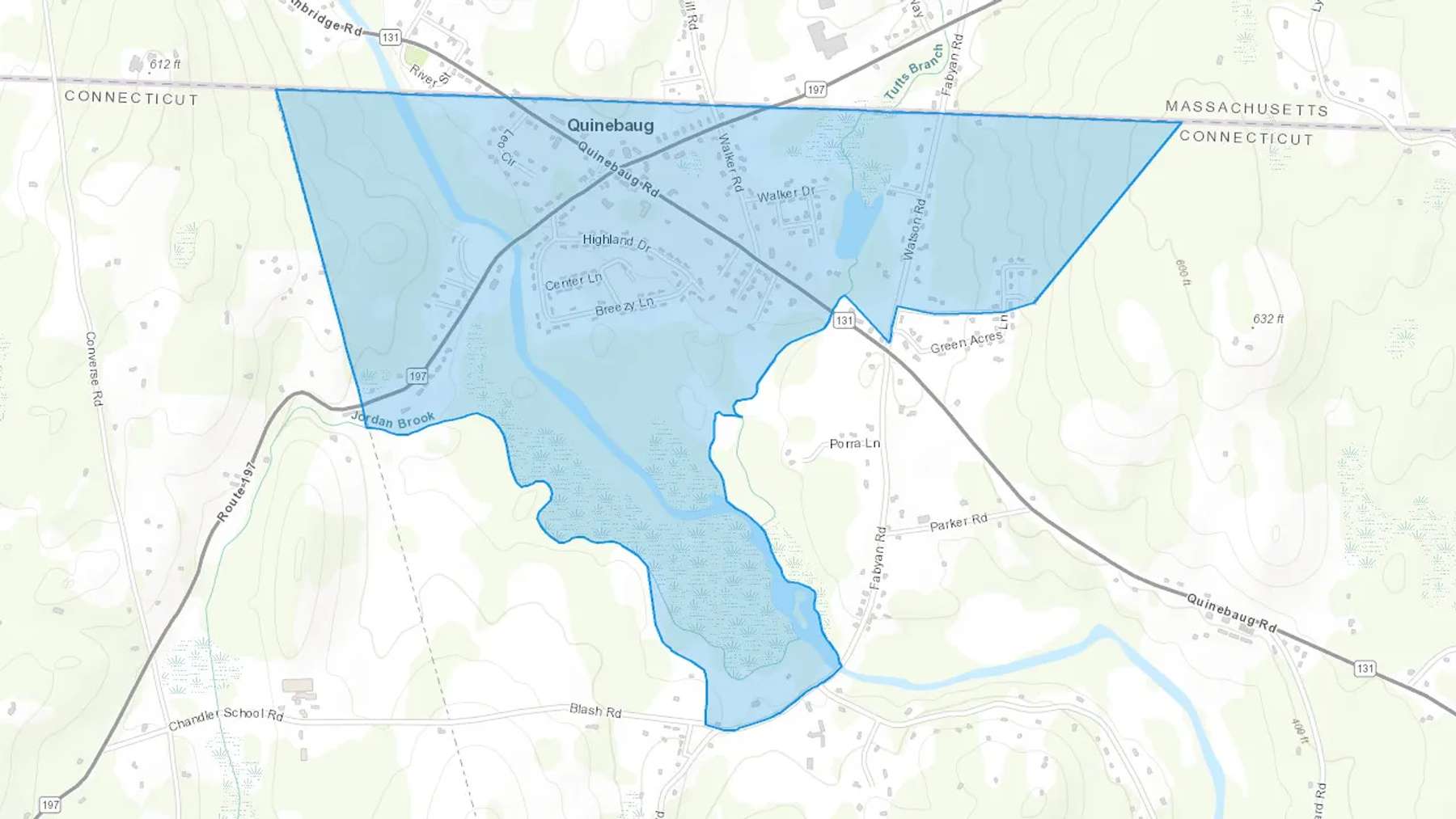 Quinebaug, CT Cash heating Oil delivery map Map of the COD Fuel Oil delivery service area for Quinebaug, CT