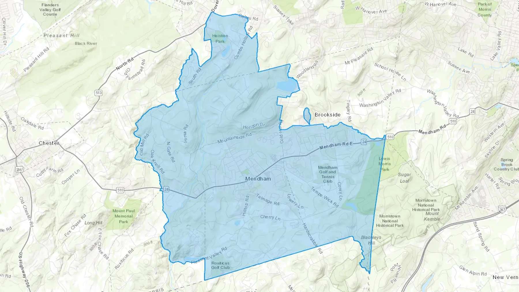 Mendham, NJ Cash heating Oil delivery map Map of the COD Fuel Oil delivery service area for Mendham, NJ