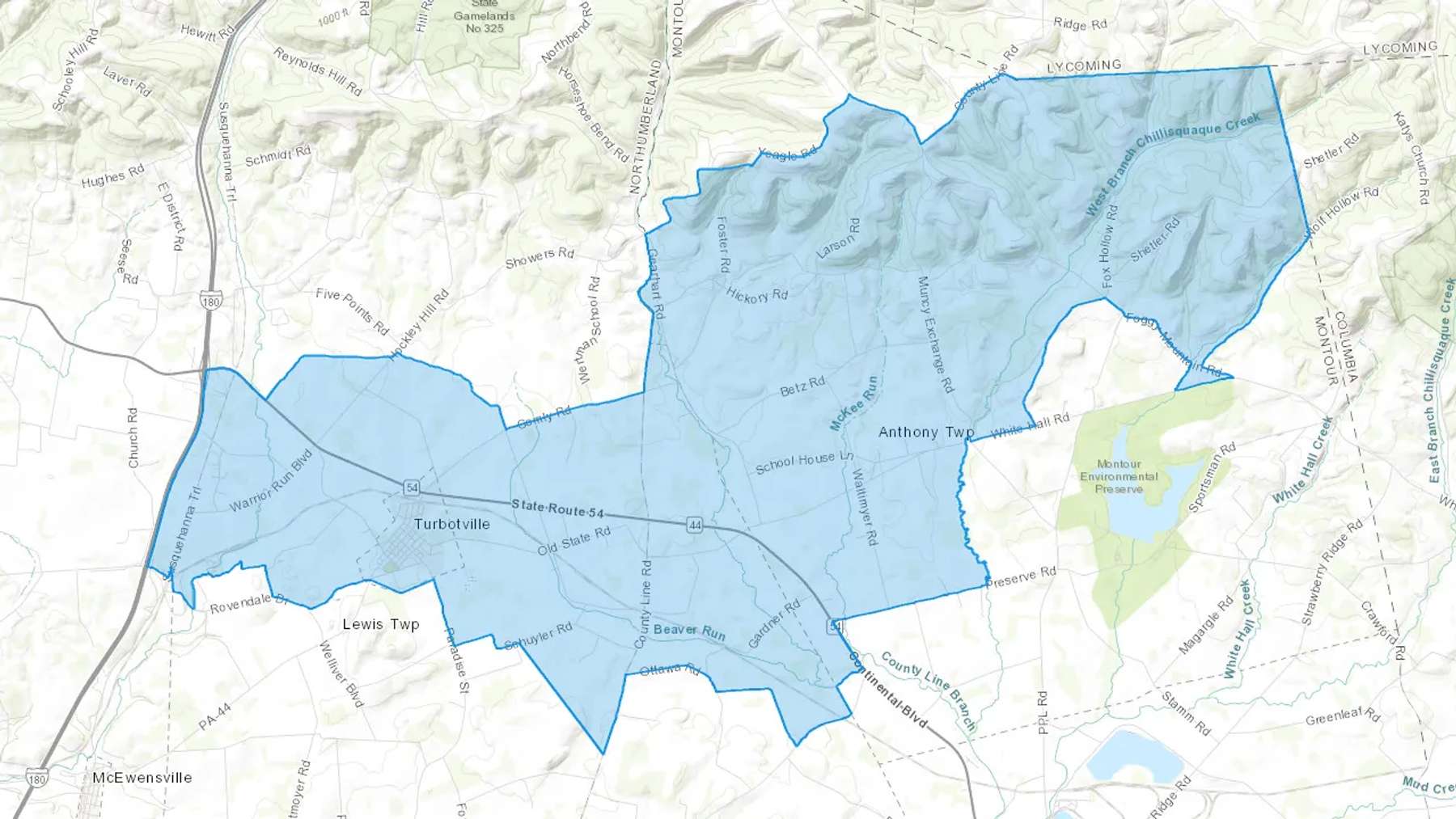 Turbotville, PA Cash heating Oil delivery map Map of the COD Fuel Oil delivery service area for Turbotville, PA