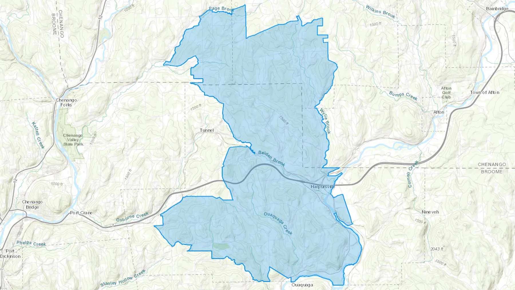 Harpursville, NY Cash heating Oil delivery map Map of the COD Fuel Oil delivery service area for Harpursville, NY