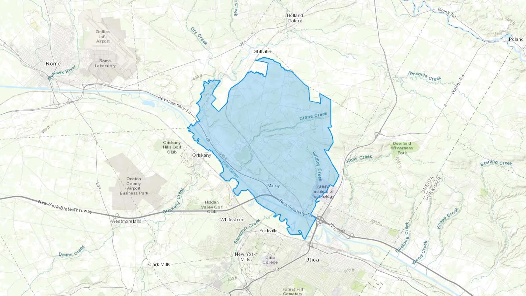 Marcy, NY Cash heating Oil delivery map Map of the COD Fuel Oil delivery service area for Marcy, NY