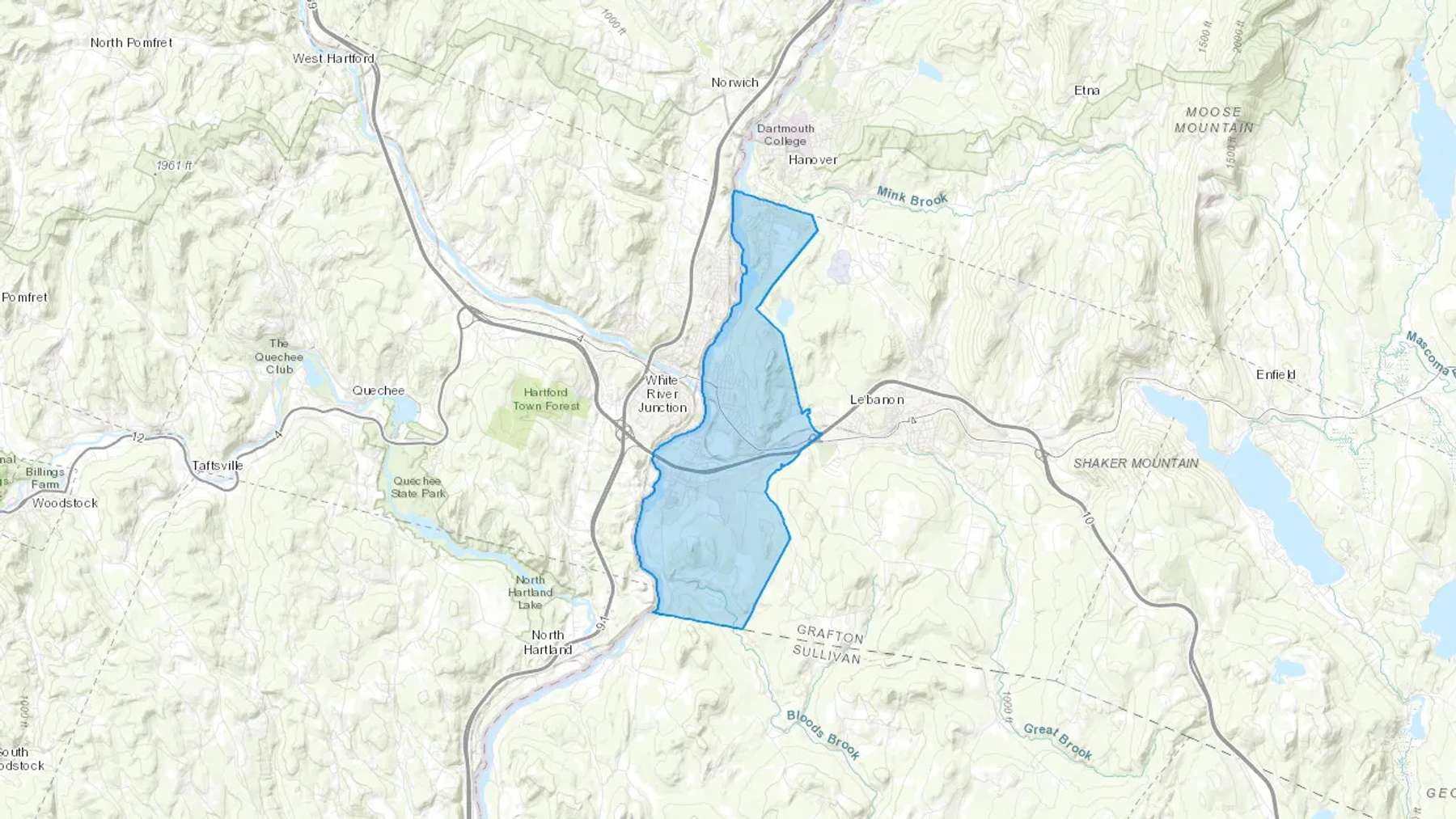 West Lebanon, NH Cash heating Oil delivery map Map of the COD Fuel Oil delivery service area for West Lebanon, NH