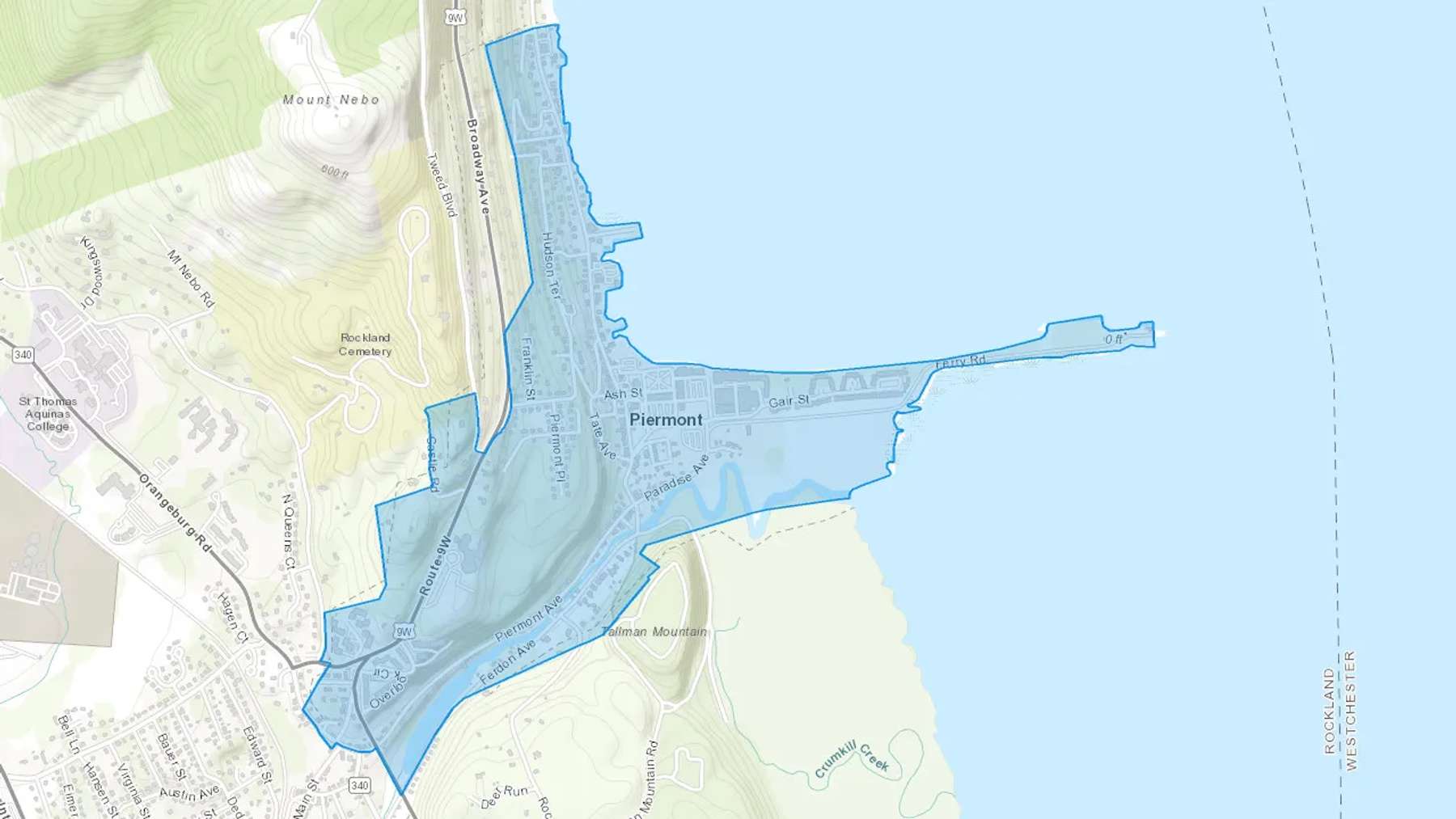 Piermont, NY Cash heating Oil delivery map Map of the COD Fuel Oil delivery service area for Piermont, NY