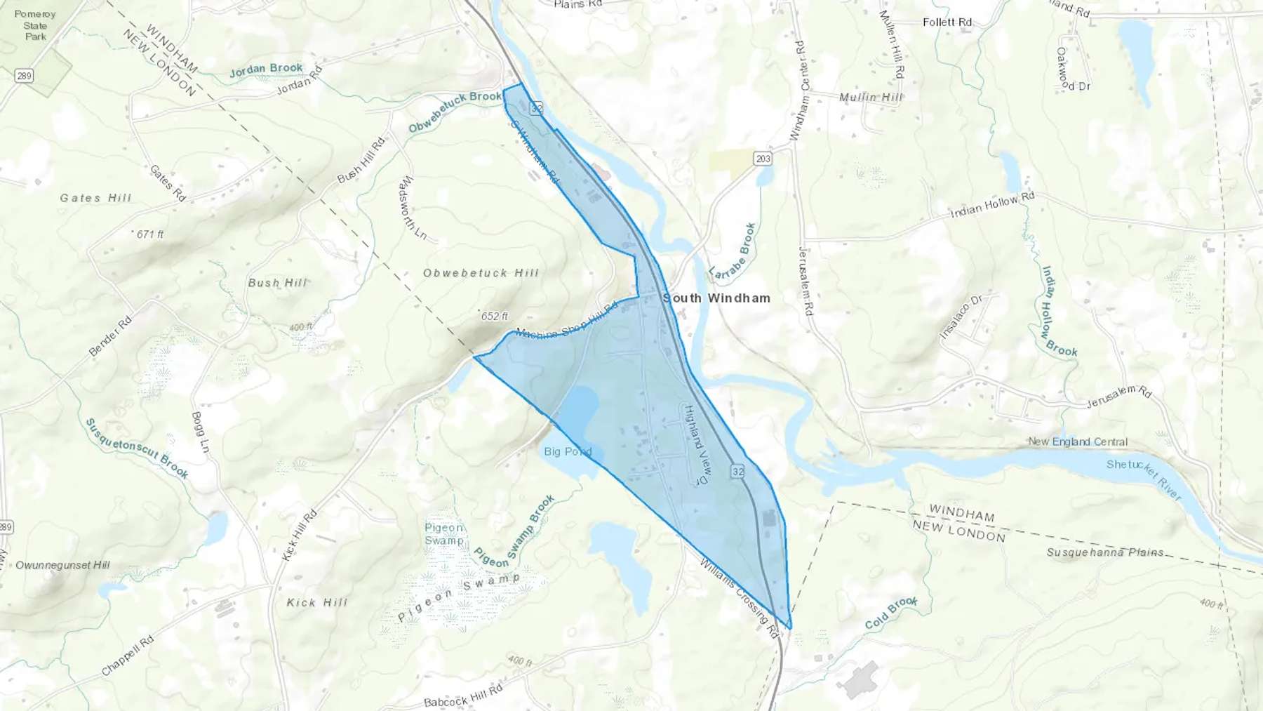 South Windham, CT Cash heating Oil delivery map Map of the COD Fuel Oil delivery service area for South Windham, CT