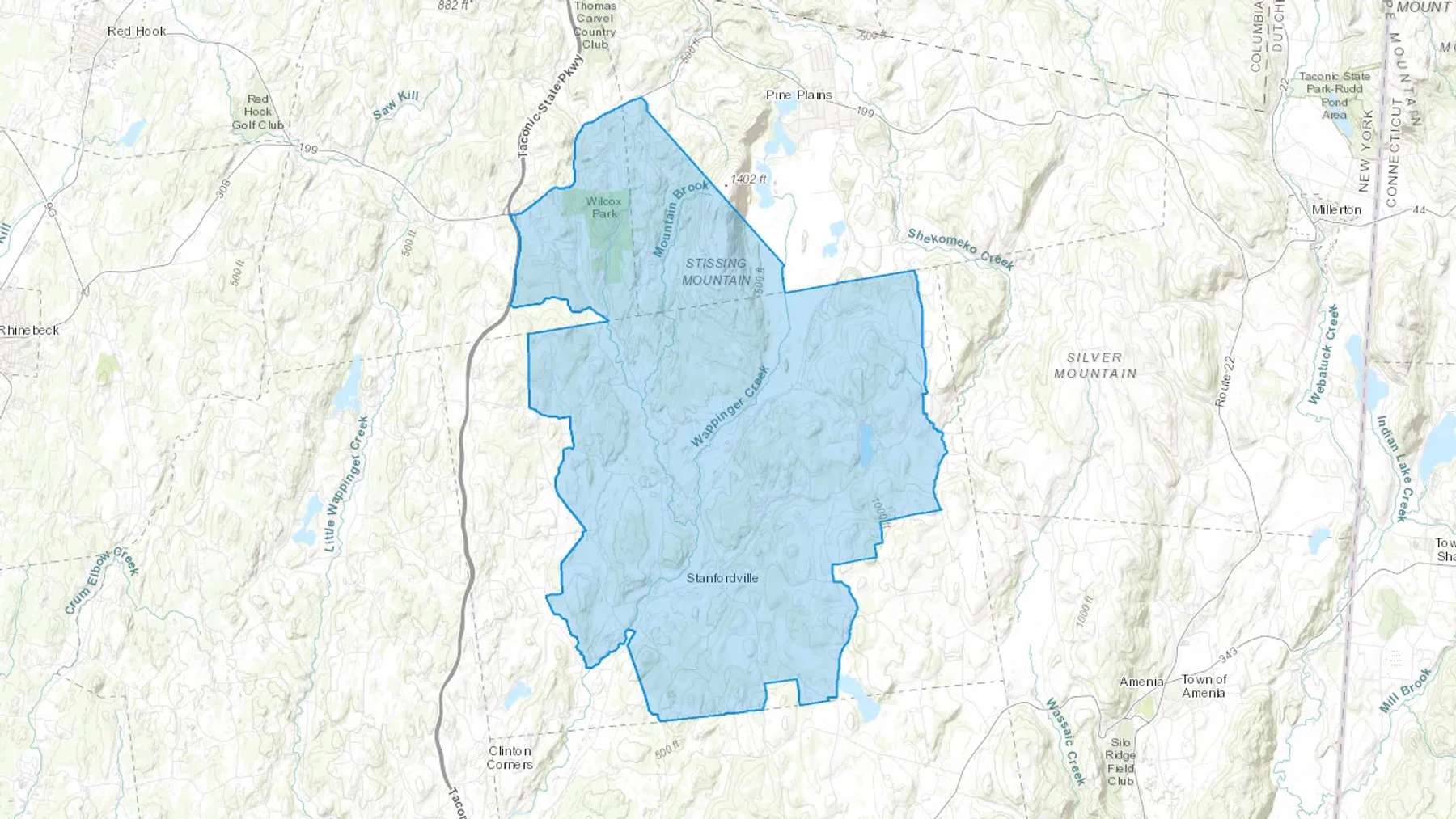 Stanfordville, NY Cash heating Oil delivery map Map of the COD Fuel Oil delivery service area for Stanfordville, NY