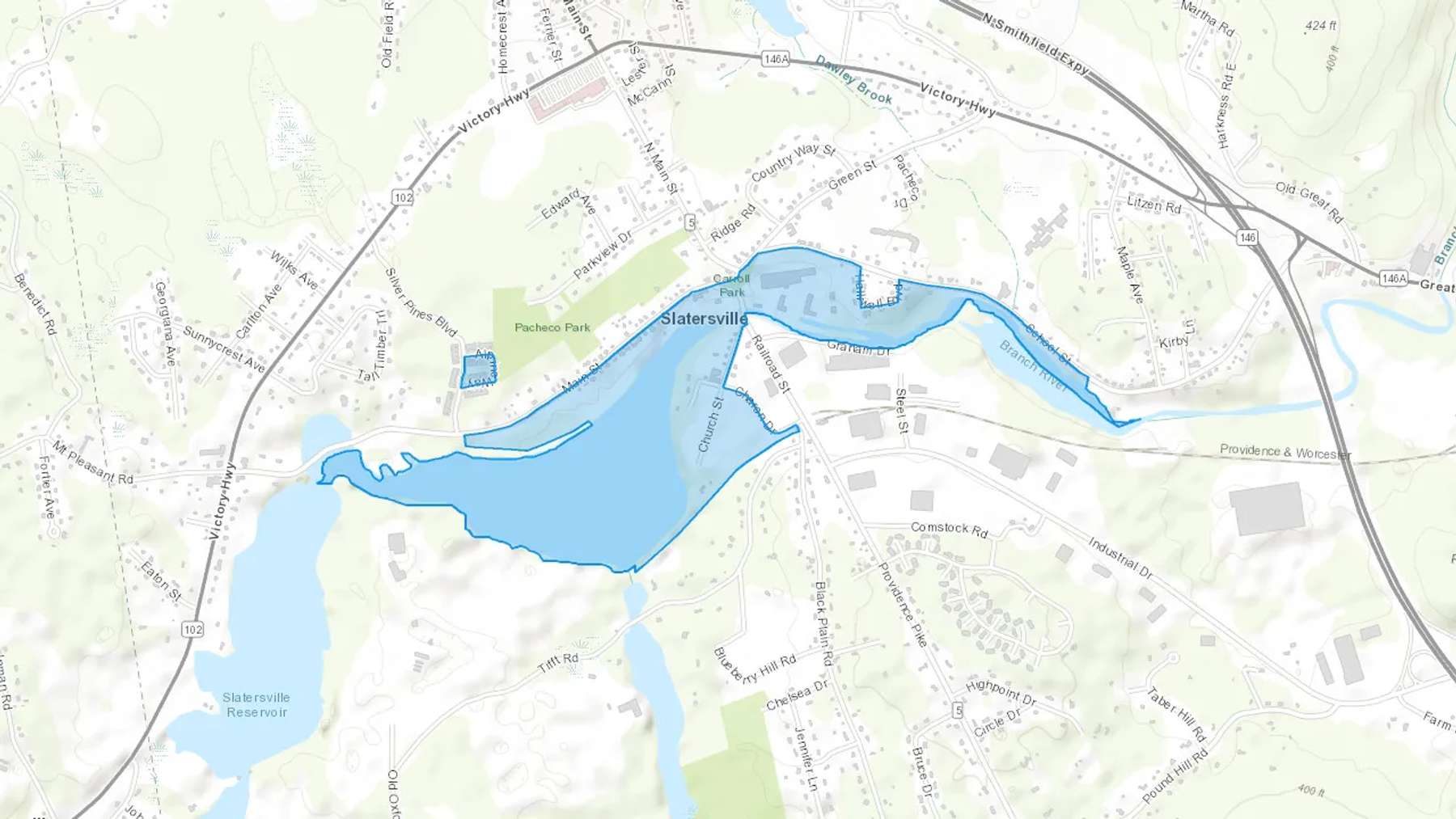 Slatersville, RI Cash heating Oil delivery map Map of the COD Fuel Oil delivery service area for Slatersville, RI