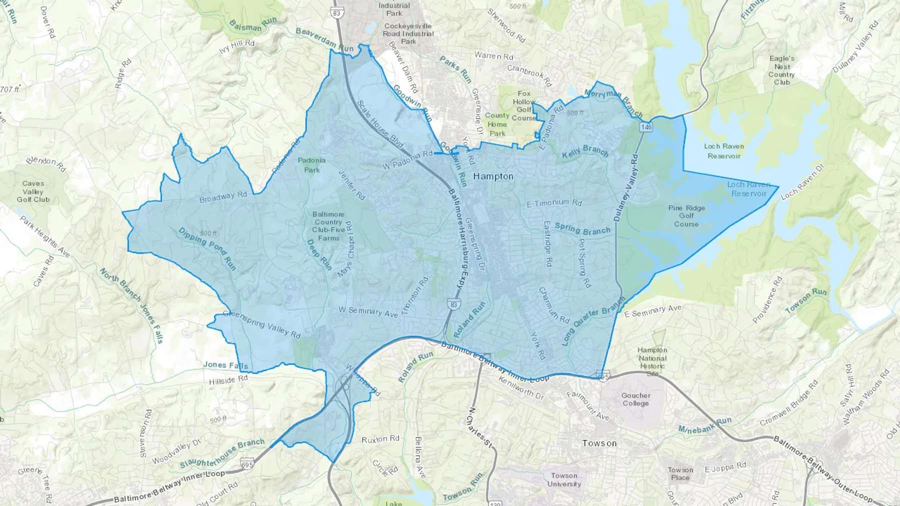 Lutherville Timonium, MD Cash heating Oil delivery map Map of the COD Fuel Oil delivery service area for Lutherville Timonium, MD
