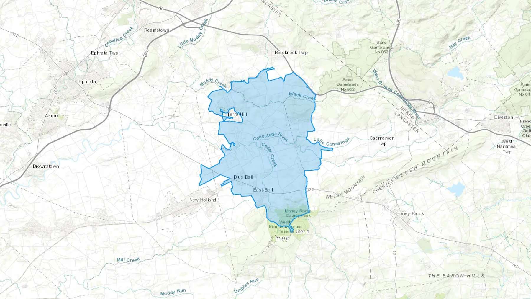 Blue Ball, PA Cash heating Oil delivery map Map of the COD Fuel Oil delivery service area for Blue Ball, PA