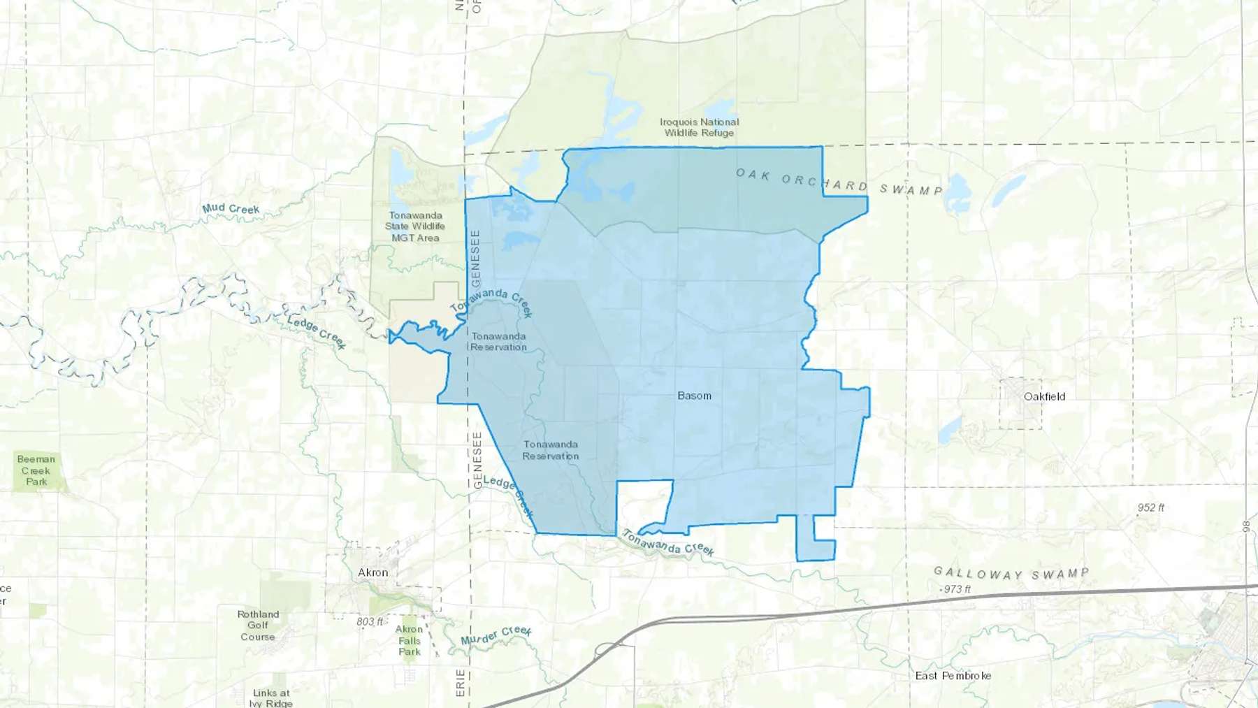 Basom, NY Cash heating Oil delivery map Map of the COD Fuel Oil delivery service area for Basom, NY