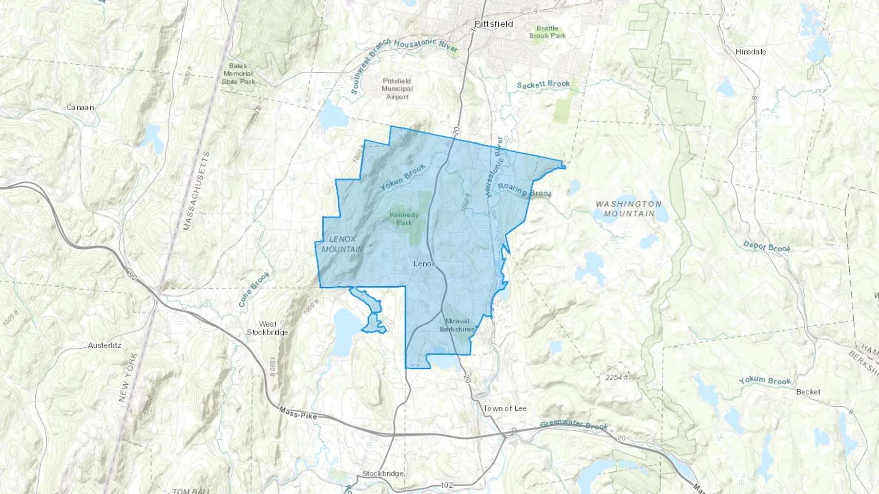 Lenox, MA Cash heating Oil delivery map Map of the COD Fuel Oil delivery service area for Lenox, MA