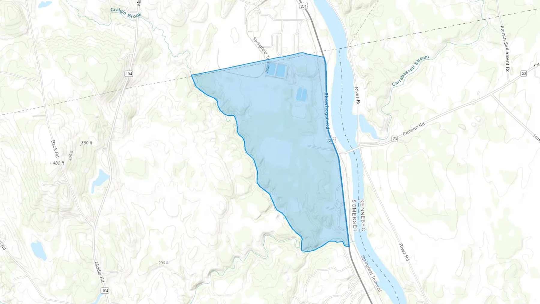 Hinckley, ME Cash heating Oil delivery map Map of the COD Fuel Oil delivery service area for Hinckley, ME