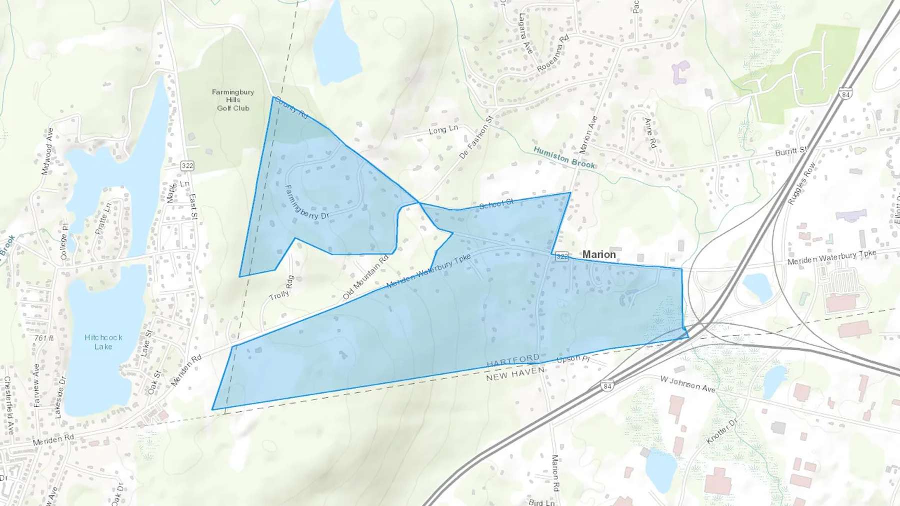 Marion, CT Cash heating Oil delivery map Map of the COD Fuel Oil delivery service area for Marion, CT