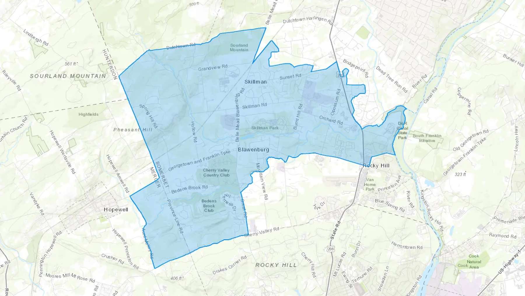 Blawenburg, NJ Cash heating Oil delivery map Map of the COD Fuel Oil delivery service area for Blawenburg, NJ