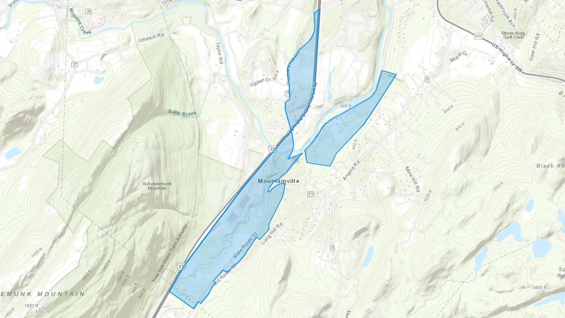 Mountainville, NY Cash heating Oil delivery map Map of the COD Fuel Oil delivery service area for Mountainville, NY