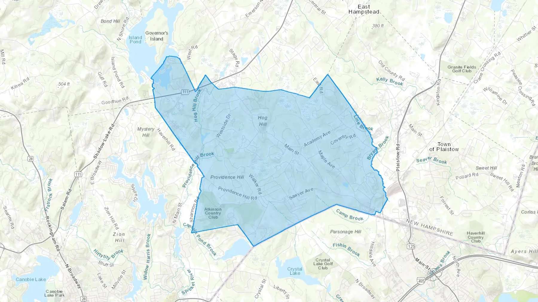 Atkinson, NH Cash heating Oil delivery map Map of the COD Fuel Oil delivery service area for Atkinson, NH