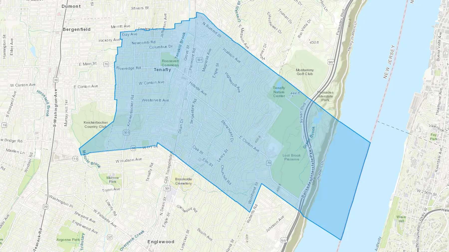 Tenafly, NJ Cash heating Oil delivery map Map of the COD Fuel Oil delivery service area for Tenafly, NJ
