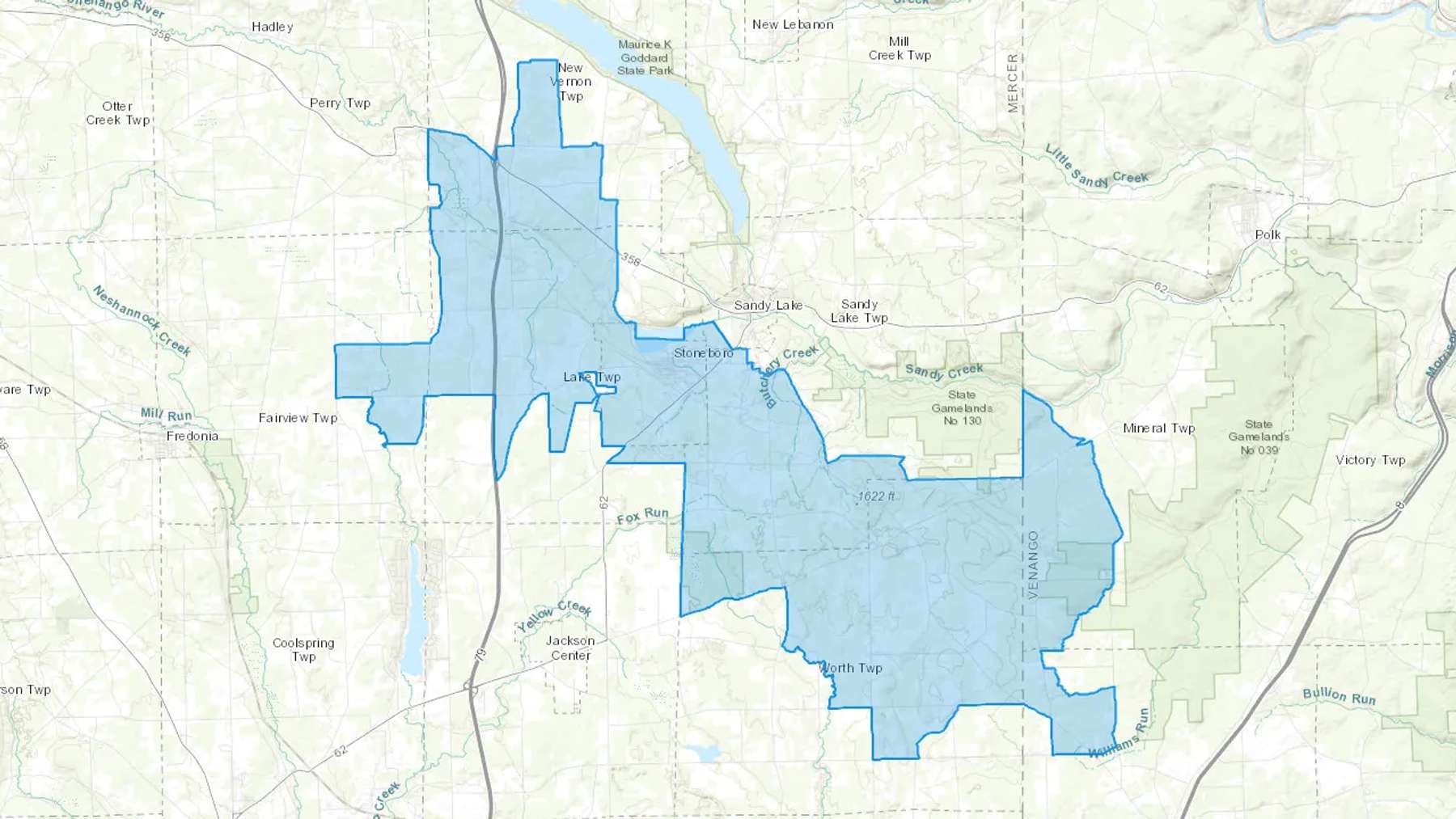 Stoneboro, PA Cash heating Oil delivery map Map of the COD Fuel Oil delivery service area for Stoneboro, PA