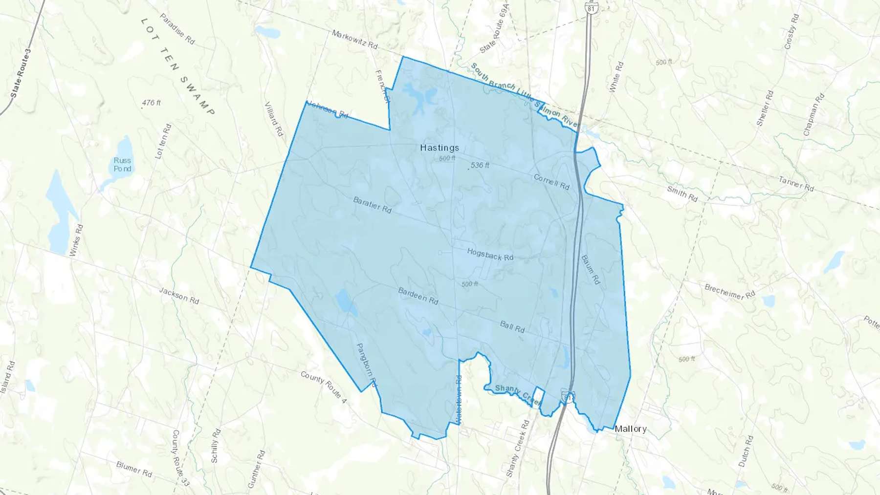 Hastings, NY Cash heating Oil delivery map Map of the COD Fuel Oil delivery service area for Hastings, NY