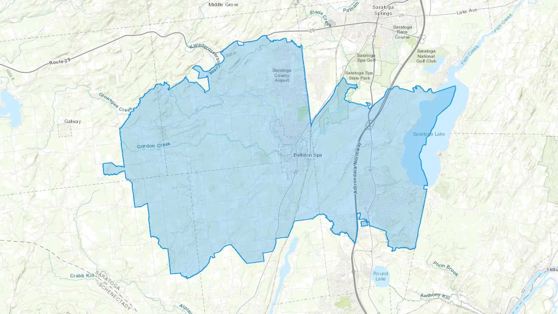 Ballston Spa, NY Cash heating Oil delivery map Map of the COD Fuel Oil delivery service area for Ballston Spa, NY
