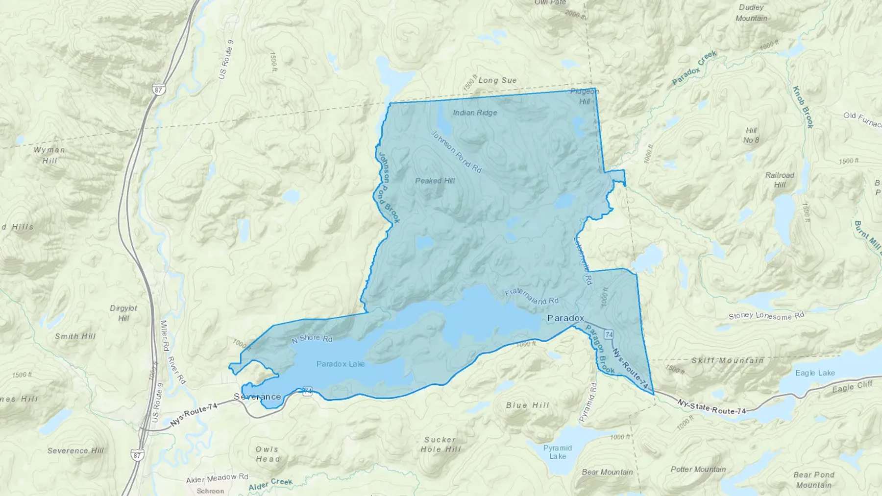 Severance, NY Cash heating Oil delivery map Map of the COD Fuel Oil delivery service area for Severance, NY